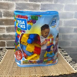 NEW Fisher Price Mega Blocks 1+ First Builders Bag of Building Blocks 80 pieces